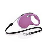 Flexi Classic Cord Leash, Small Cord, 26-Feet - Pink