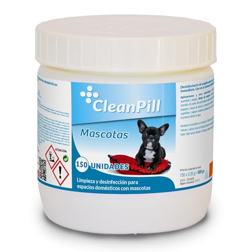 Pastillas de lejía para desinfectar espacios con Mascotas - Bote de 500 g - 150 pastillas