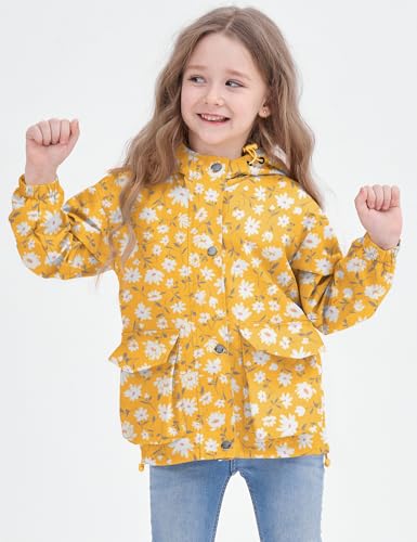 Avoogue Toddler Rain Jacket Windbreaker Lined Raincoat Waterproof Hooded Lightweight Rain Coats With Pockets 4-12Y2