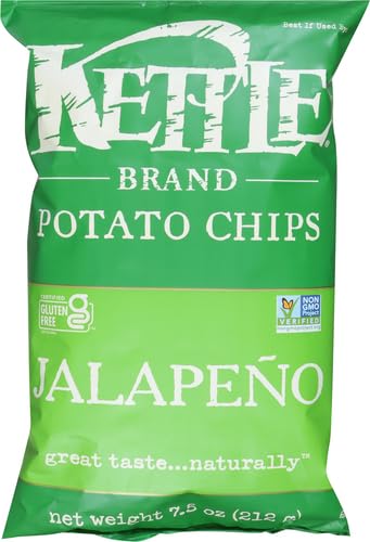 Image of Kettle Brand Jalapeno Kettle Potato Chips, Gluten-Free, Non-GMO, 7.5 Ounce (Pack of 12)