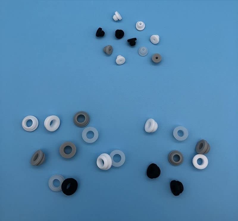 Ojales de goma a presión ， 10 arandelas de goma de silicona de 6 a 10 mm, arandelas de goma de silicona redondas(White,Shds015)