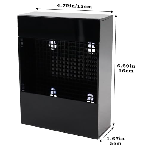 Chameleon Feeder, Bearded Dragon Bug Bowl, Black Acrylic Reptile Feeder Box, Wall-Mounted Insect Feeder with Suction Cups, Tank and Aquarium Accessories for Lizard Bearded Dragon Gecko Frog - Thumbnail 6