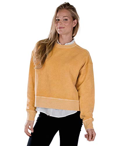 Charles River Apparel Women's Camden Crew Crop, Honey, M