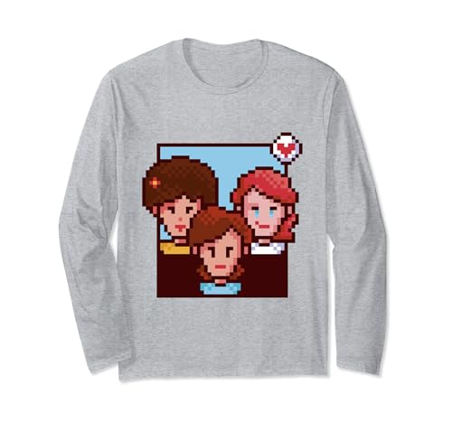 Pixel Family Pixelt Gamer Regalos Old School Games Manga Larga