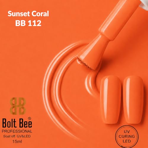 Image of BOLT BEE 15ML Gel Nail Polish 1Pc Clear Pink Glitter Nail Polish Soak Off UV LED Nail Gel Polish Nail Art Starter Manicure Salon DIY at Home, 0.5 OZ (1) (112)