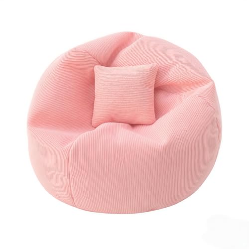 Handmade Bean Bag Chair for Doll Sofa Seat Mini Sofa Suitable for 17 CM Dolls Practical Accessories Suitable for Blind Box Enthusiasts and Collectors (Pink)