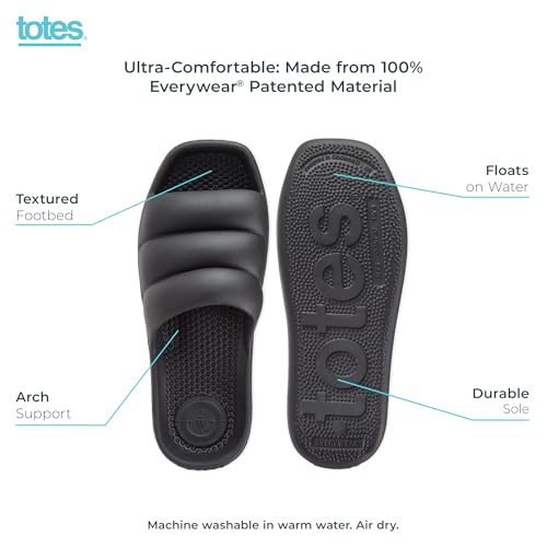 totes Women's Everywear Lightweight Waterproof Puffy Cloud Slide Sandal2