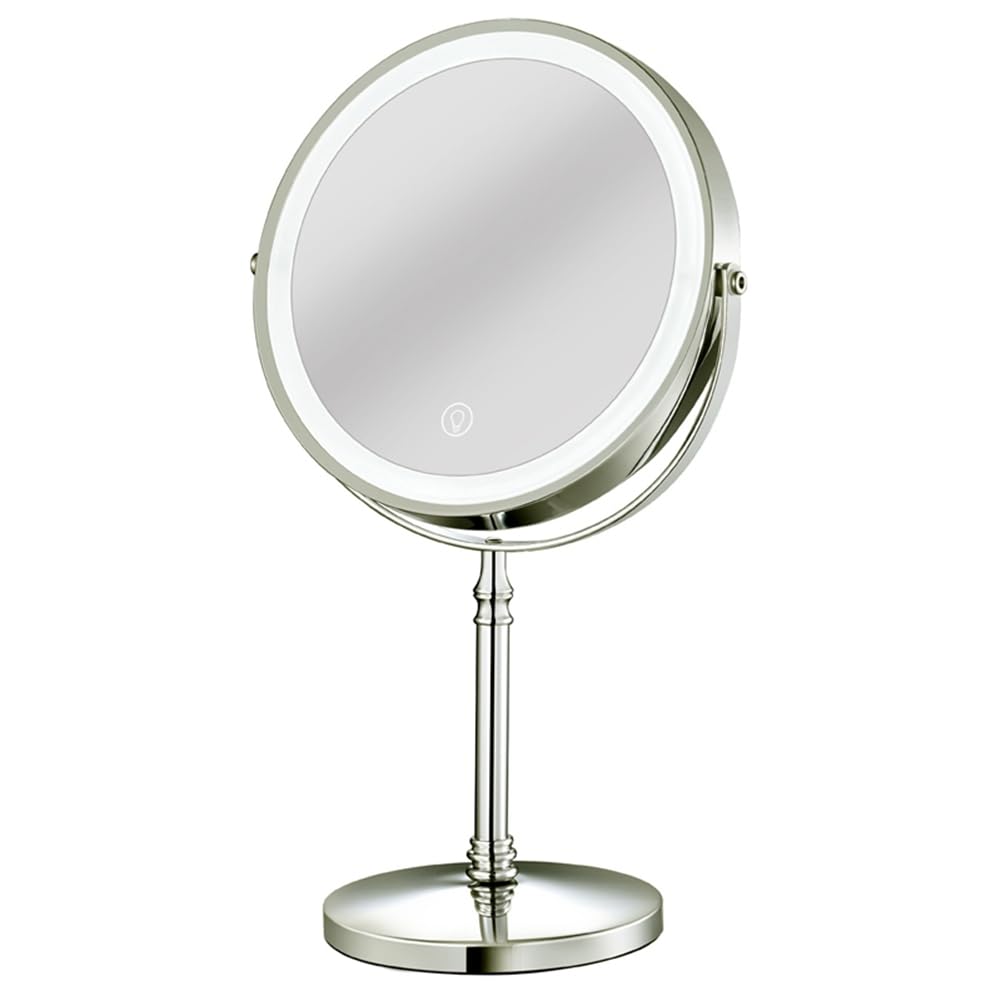 Miroir de maquillage rechargeable grossissement 10X double face orientable