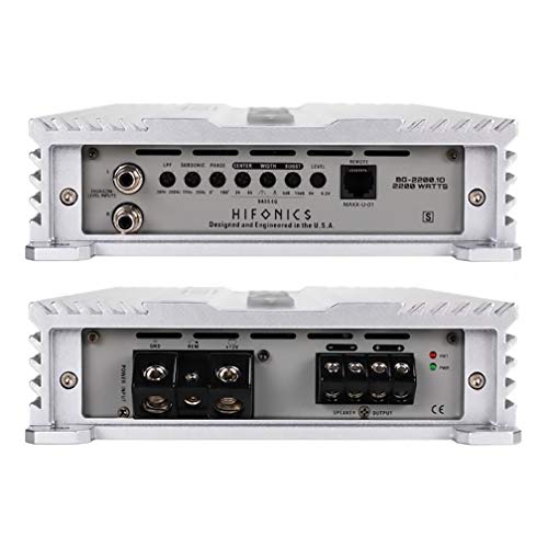 Hifonics Bg-2200.1D Brutus Gamma 2200 Watt Mono Car Audio Amplifier Class D Amp & Zeus Digital Bass Enhancement #TOP3