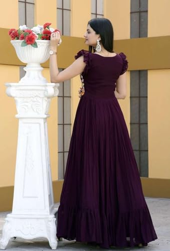 Image of Women's Floral Printed Stylish Georgette Anarkali Gown for Women.
