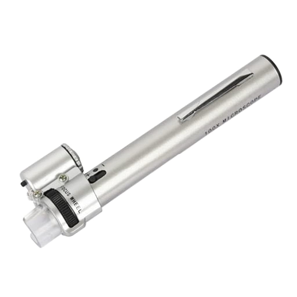 100x Microscope Loupe with Light Led Portable Handheld Magnifier Multifunction Loupe Pocket Jewelry for Kids for Adults with Light