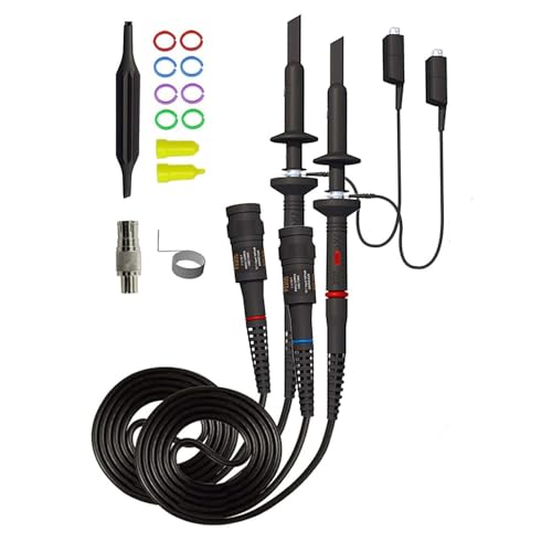 Image of Universal Oscilloscope Probe with Accessories Kit 100MHz Oscilloscope Clip Probes with BNC to Minigrabber Test Lead Kit