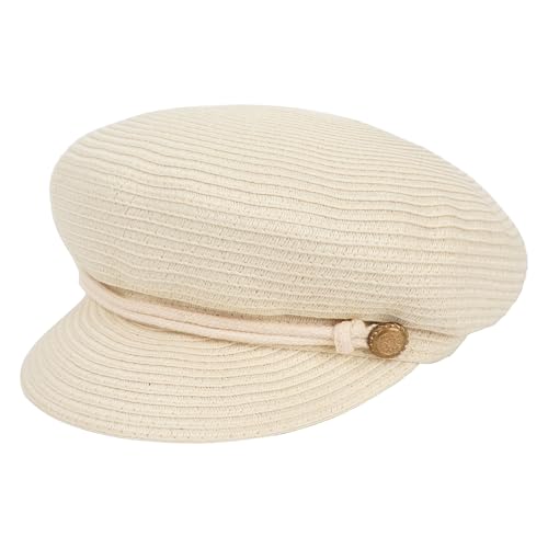 Gorro newsboy ancho de paja para mujer
