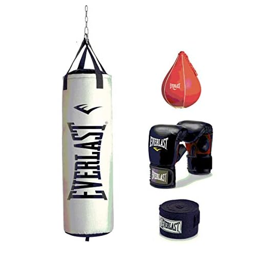 Everlast 70 LB Nevatear Heavy Bag Boxing Kit with 14 oz Pro-Style Gloves and 120 inch Hand Wraps