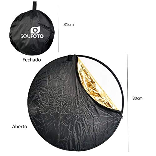 Rebatedor Fotográfico Refletor e Difusor 5 em 1 Sou Foto 80cm - Rb80-5x1