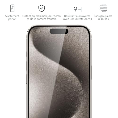 Protection écran iPhone 17 et 16 Pro avec kit pose verre trempé 9H