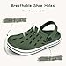 Cubufly Boys Stripe Band Clogs Kids Slides Sandals Toddler Slip on Water Shoes Quick Dry Beach Pool Slippers Army Green