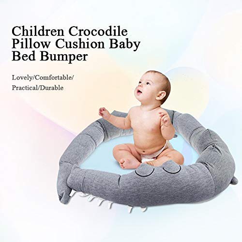 Baby Crib Bed Bumper Pillows for Baby Kids Boys Girls Toddler,Breathable Newborn Infant Cradle Cot Rails Alligator Pads Decor Protector Baby-Crib-Bumper(Grey) - Thumbnail 7