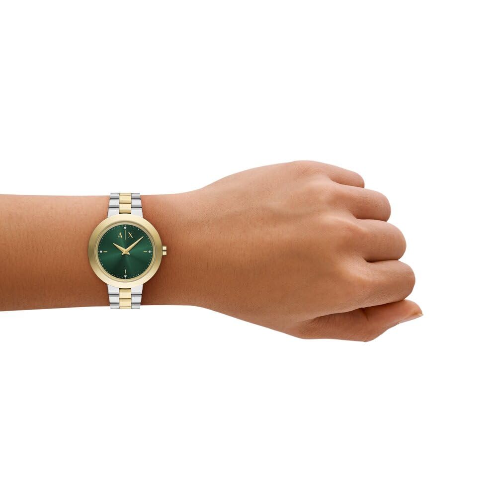 Armani Exchange Orologio da donna, Movimento al quarzo a due lancette e cassa da 36 mm con cinturino in acciaio o pelle