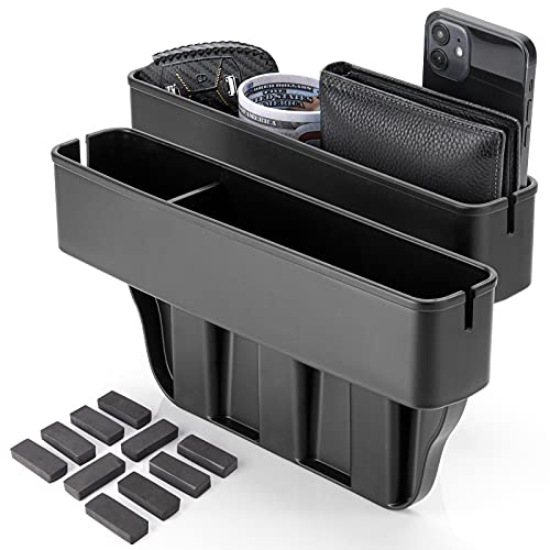 Paffenery 2 PCS Premium Car Seat Gap Filler Organizer Storage Box for Car Seat Gap Organizer Front Seat Gap Filler Between Car Seat and Console Universal Fit