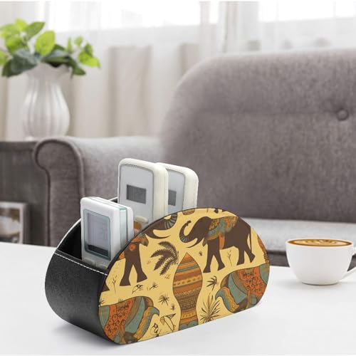 Support de télécommande éléphant en cuir PU pour salon chic