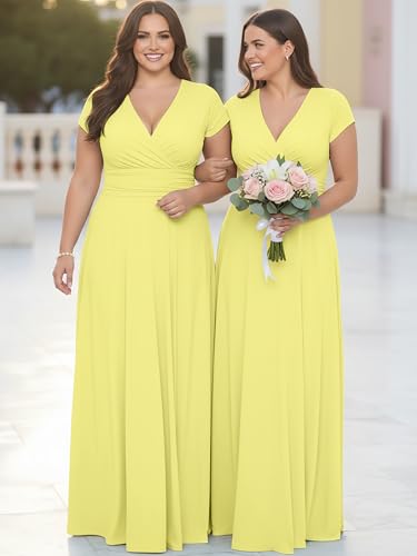 Image of KOH KOH Womens Sexy Cap Short Sleeve V-Neck Flowy Cocktail Gown