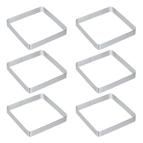Moldes de acero inoxidable cuadrados uxcell para postres y repostería 2