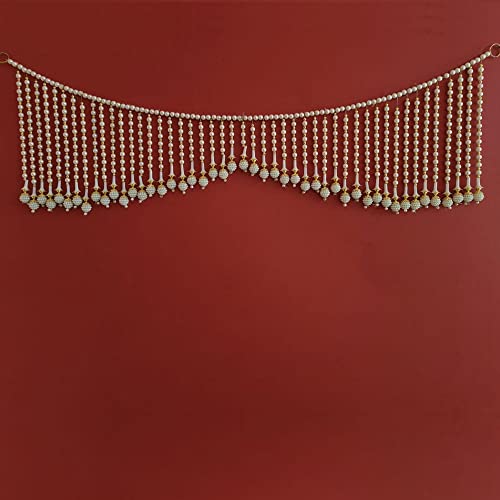 Image of Handmade Door Hanging Moti Latkan Style Bandarwal Toran (TMS-02) -Diwali New Year Inauguration Wedding Festival Home Decor Pooja (40 Inch X 6 Inch)