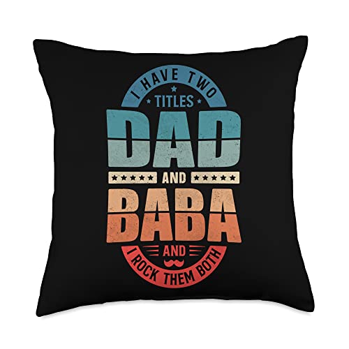 Funny Arabic Dad Baba Arab Best Baba Ever Retro Vintage Baba Throw Pillow