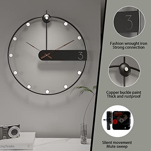 Psyche God 18.9 Inch Round Wall Clock For Living Room,Nearly Silent Metal Wall Clock Decorative For Bedroom, Study, Office,Kitchen, Modern Wall Art #TOP2