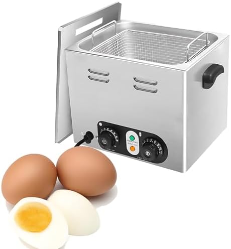 Stainless Steel Electric Egg Boiler 2600W with Mesh Basket, 45-Piece Large Capacity Poacher Maker with Temperature Control & Timer