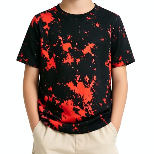 Image of Boys Tie Dye Shirts 3-12 Years Hippies Crewneck Kids Short Sleeve Tee | Boys Tie Dye Shirts