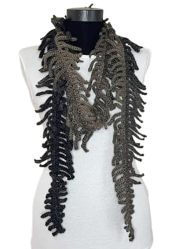 Fern Leaf Crochet Necklace Scarf2