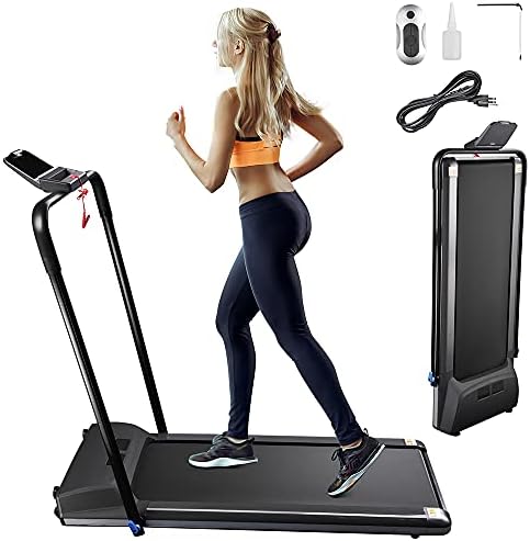 AW Folding Electric Treadmill Portable Running Walking Treadmill with LCD Display Easy Assembly for Home Cardio Exercise