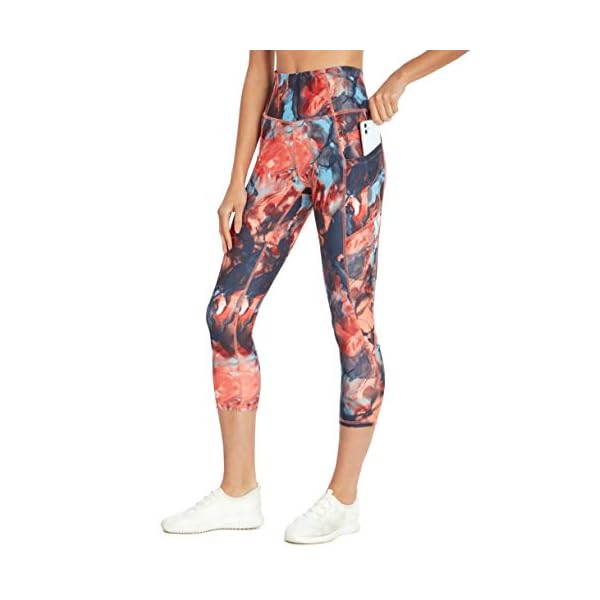 Jessica-Simpson-Sportswear-Womens-Tummy-Control-Pocket-Capri-Legging Jessica Simpson Sportswear Women's Tummy Control Pocket Capri Legging, Fiesta Ink Wash, X-Large