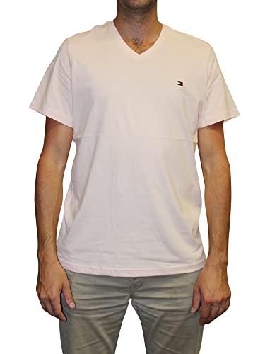 Tommy Hilfiger Men's Flag V-Neck T-Shirt, Primrose, Large