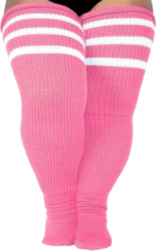 Image of LOUSGUTA Plus Size Thigh High Socks for Thick Thighs- Extra Long Womens Cable Knitted Over Knee High Leg Warmer