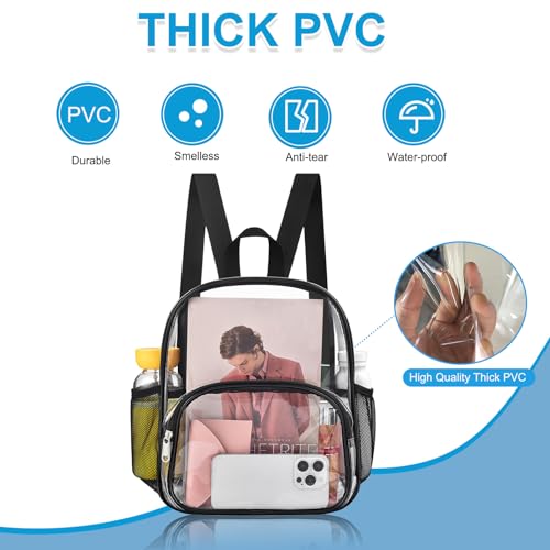 Busiuw Clear Backpack For Stadium Events Clear Backpack 12X12X6 With Front Pocket For Concert Sport Fashion Women Backpack Events Work Travel thumb #4