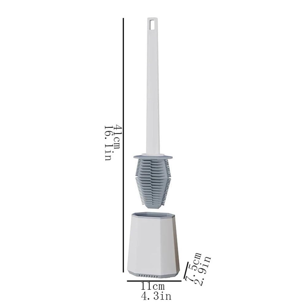 1 Escobilla de baño for colgar en la pared silicona poligonal con soporte