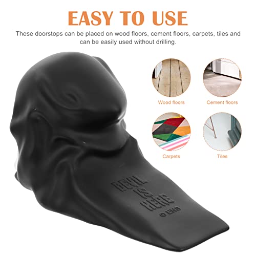 HOMSFOU Halloween Door Stopper Cute Door Wedge Non- Slip Stopper Security Wedge Decorative Stop for Home and Office (Skull) - Image 4