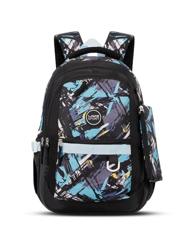 Image of Lavie Sport abstract Laptop Backpack | 36 Liters | Fits Upto 16 Inch | Laptop Compatiable | Rain Cover | Gift for Biys & Girls