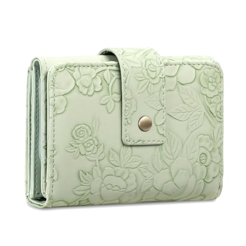 Image of SENDEFN Wallets for Women Trifold Ladies Wallet Credit Card Holder 3 Coin Pockets with ID Window