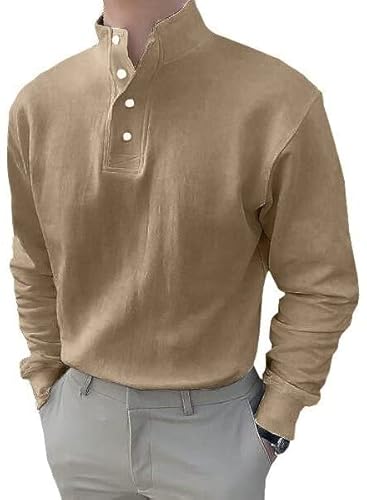 KUAILEY Polo Manches Longues Basique Col Montant Simple Cover