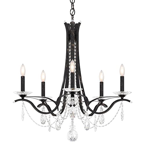 Vesca 5 Light 29In X 27In Chandelier In Heirloom Bronze With Clear Heritage Machine Cut Crystal #TOP21
