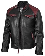 D1 - Rollins Black Men Leather Jacket