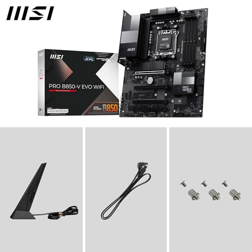 MSI PRO B850-V EVO WiFi Motherboard, ATX - Supports AMD Ryzen 9000/8000 / 7000 Processors, AM5 - DDR5 Memory Boost (up to 8200+ MT/s OC), PCIe 5.0 x16, M.2 Gen5, Wi-Fi 7, 5G LAN - image 7