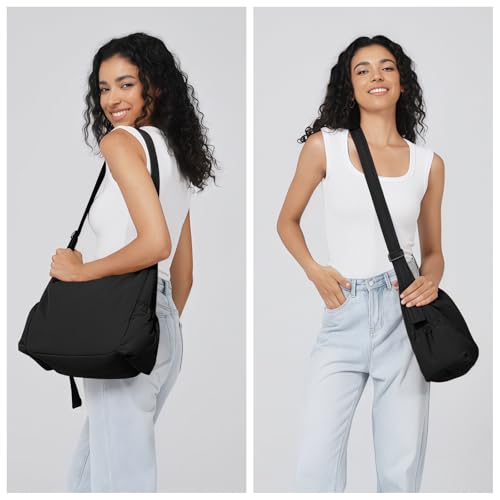 Image of Nylon Hobo Crossbody Bags Lightweight Shoulder Bag Large Casual Travel Handbags with Adjustable Strap