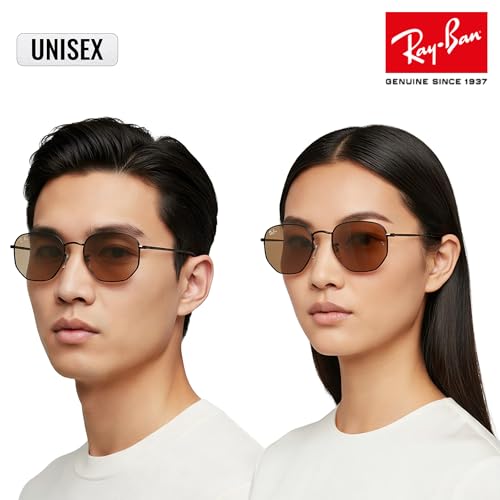 Image of Ray-Ban RB3548N HEXAGONAL FLAT LENSES Square-Round Shape Sunglasses for Men & Women with Official Eyewear Kit