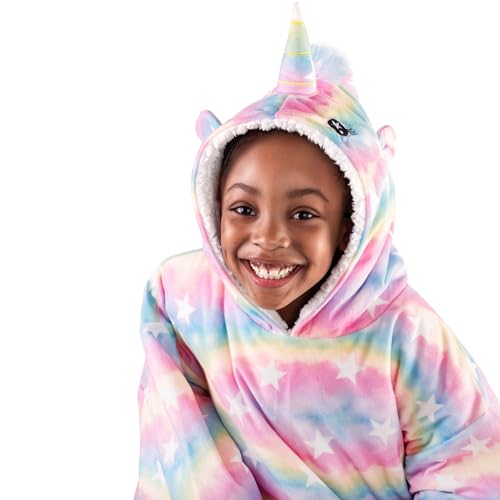 Image of Bare Home Wearable Blanket Hoodie - Soft Plush Sherpa - Warm and Cozy - Oversized Wearable Blanket