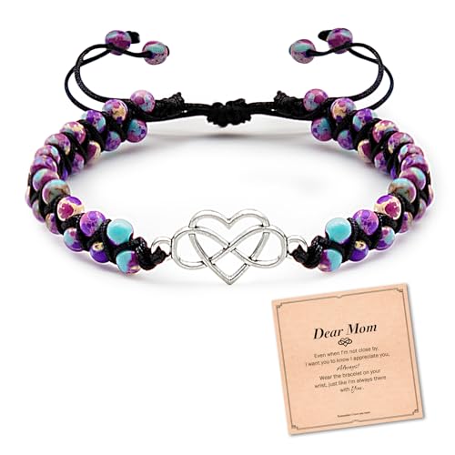 Homeair Emperor Stone Bracelet for Mom Grandma, Double Row, Infinity Heart — view 2
